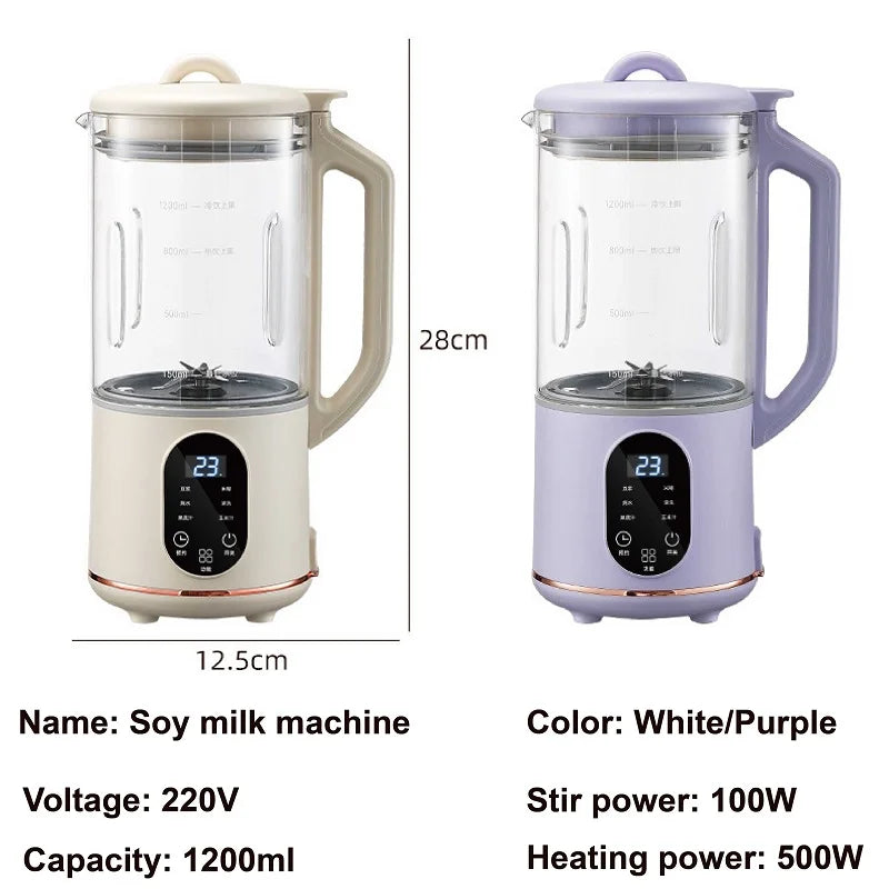 1200ml Soy Milk Machine Home Automatic  Juicer Mixer