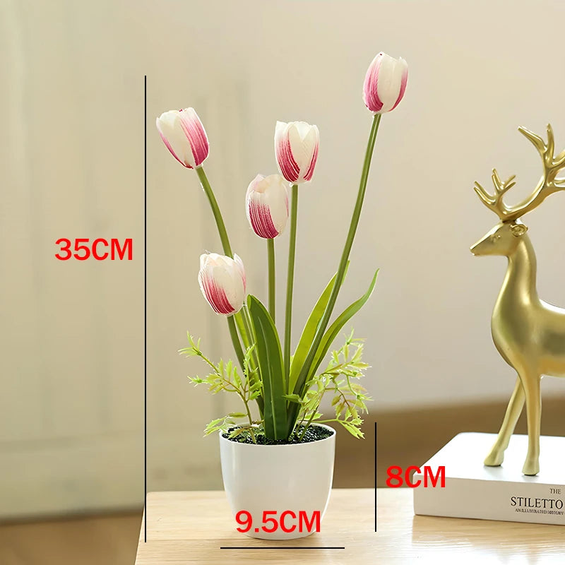 5 heads Tulip Artificial Flower Real Touch