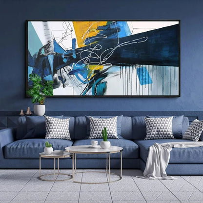 Large abstract canvas wall art for living rooms