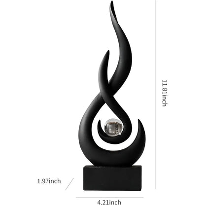 Modern Black Sculptures for Home Decor Resin Art