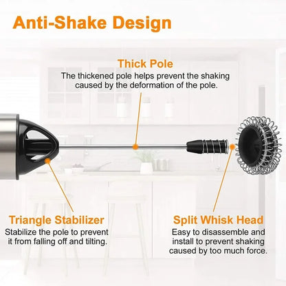 Electric Milk Frother Whisk Handheld Coffee Blender