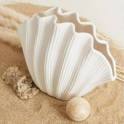 Ceramic Shell Vase Set Creative Home Decoration Dry Flower