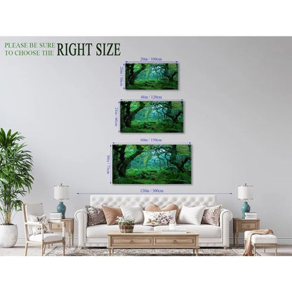 Green Forest Canvas Wall Art Living Room Decoration