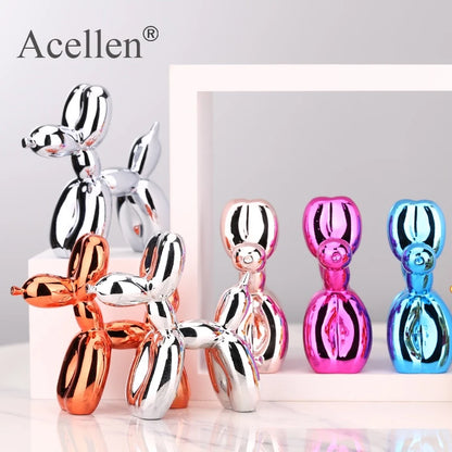 Plating balloon dog Statue Resin Sculpture Home Decor