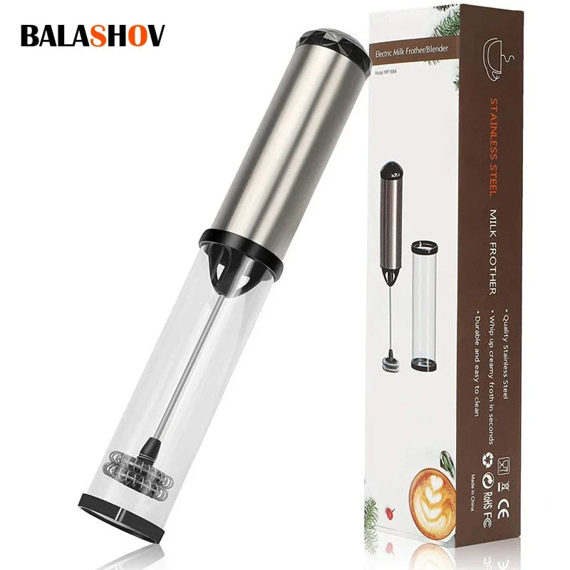 Electric Milk Frother Whisk Handheld Coffee Blender