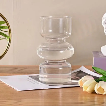 Transparent Glass Flower Vase Bottle