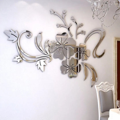 Hot Acrylic Mirror 3D Stickers Wall Sticker Diy Home Decoration