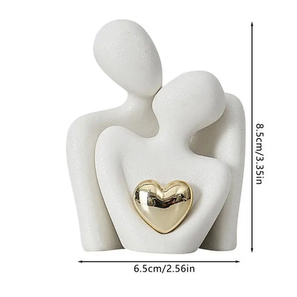 Couple Figurines In Love Modern Ceramic Sculpture