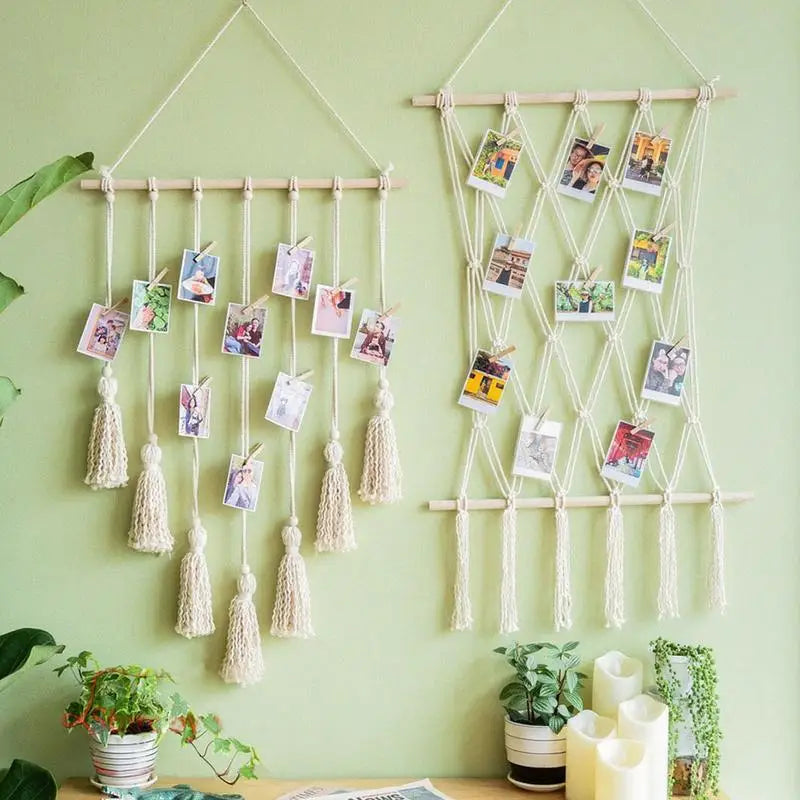 Hanging Photo Display Macrame Wall Hanging