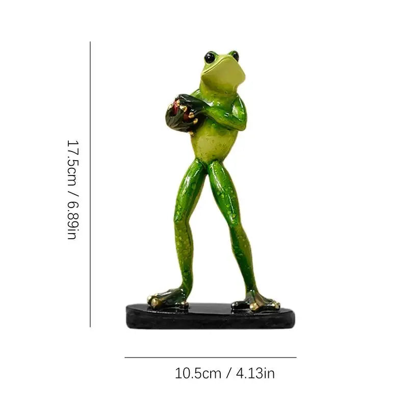 Sport Frog Statues Home Decor Ornaments Animals Figurines