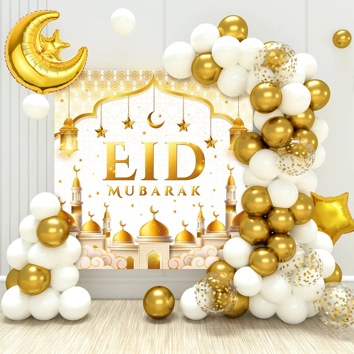 Eid Mubarak Balloon Background Ramadan Kareem Decoration