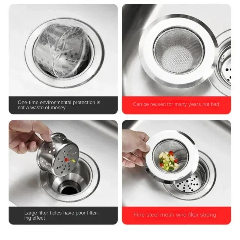 2024 New Kitchen Sink Filter Stainless Steel Anti-blocking Device Tools