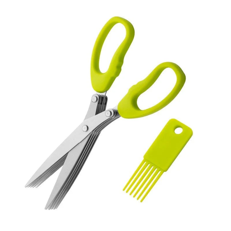 Multi-functional Stainless Steel 5 Layer Kitchen Scissors Tool