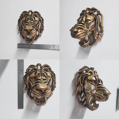 Hollow Lion Head Sculpture And Statue Wall Decoration