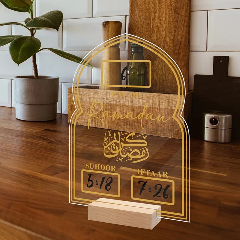 Wooden Eid Mubarak Ornament Ramadan Countdown Calendar