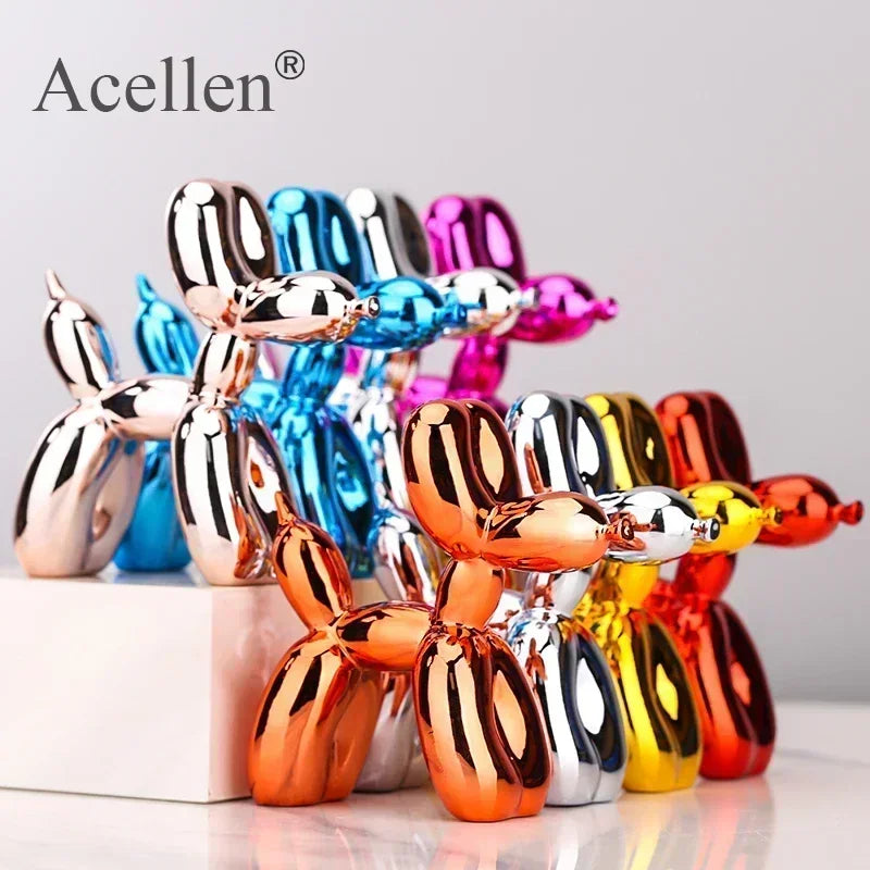 Balloon Dog Home Decor Animals Figurine Resin Cute Shiny Shape