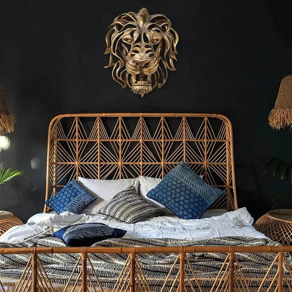 Hollow Lion Head Sculpture And Statue Wall Decoration