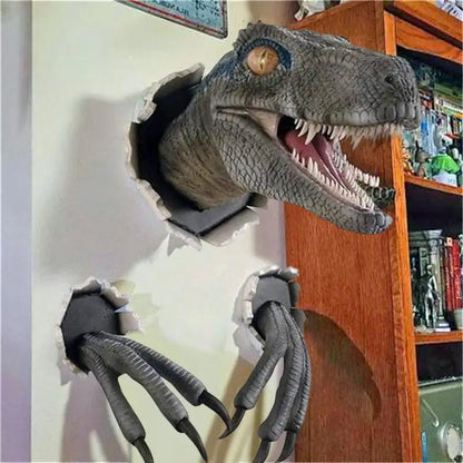 Dinosaur Wall Mounted Sculpture 3D Wall Bursting Decor