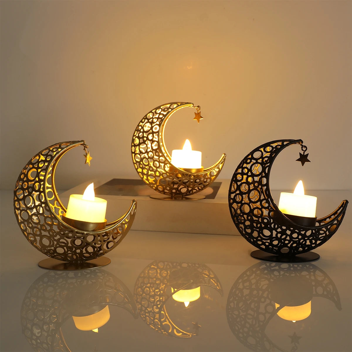 Ramadan Decoration Moon Candlestick EID Mubarak Decor