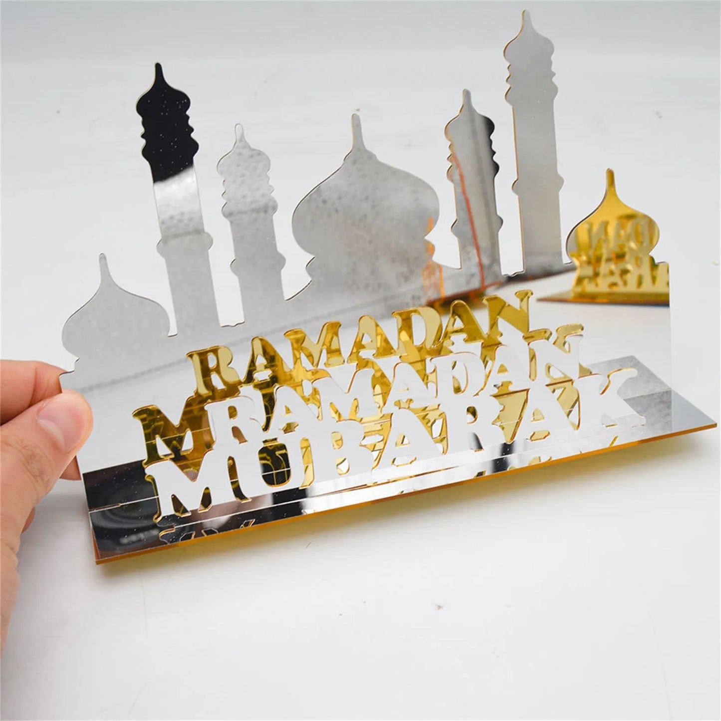 New Acrylic Mosque Shape EID Mubarak Decoration For Home