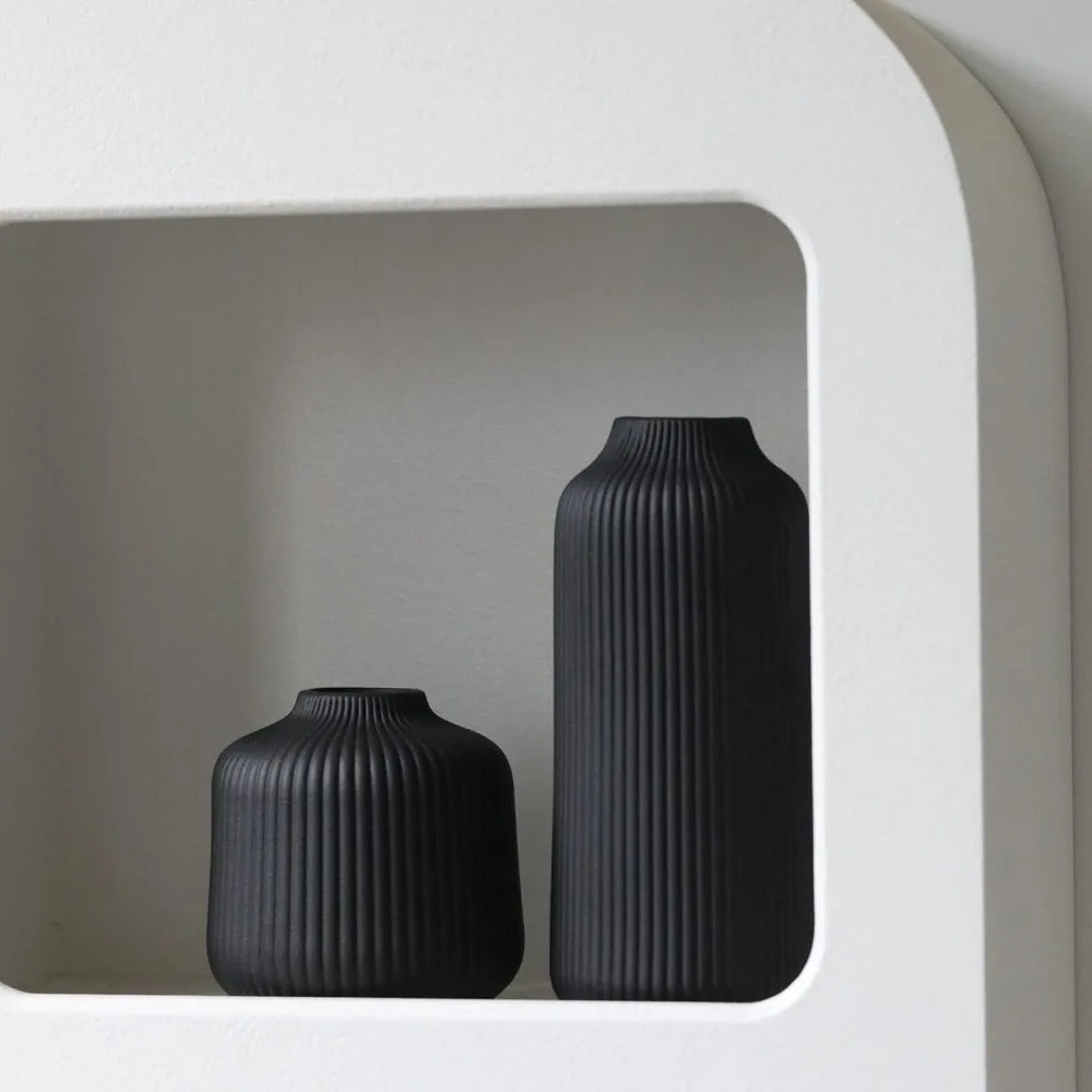 Boho Deco for Windowsill Vases Set in Black Matt