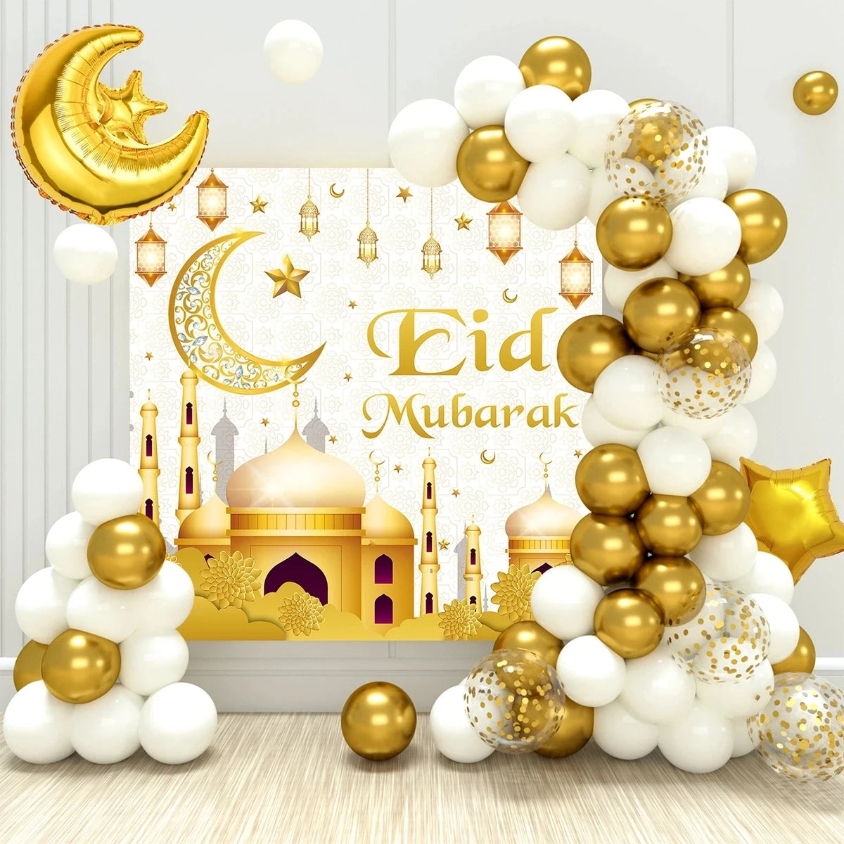 Eid Mubarak Balloon Background Ramadan Kareem Decoration