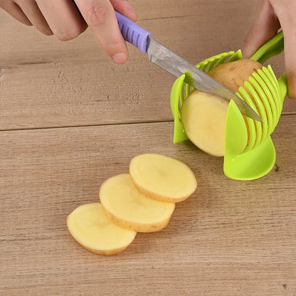 Handheld Tomato Slicer Bread Clip Fruit Vegetable Cutting