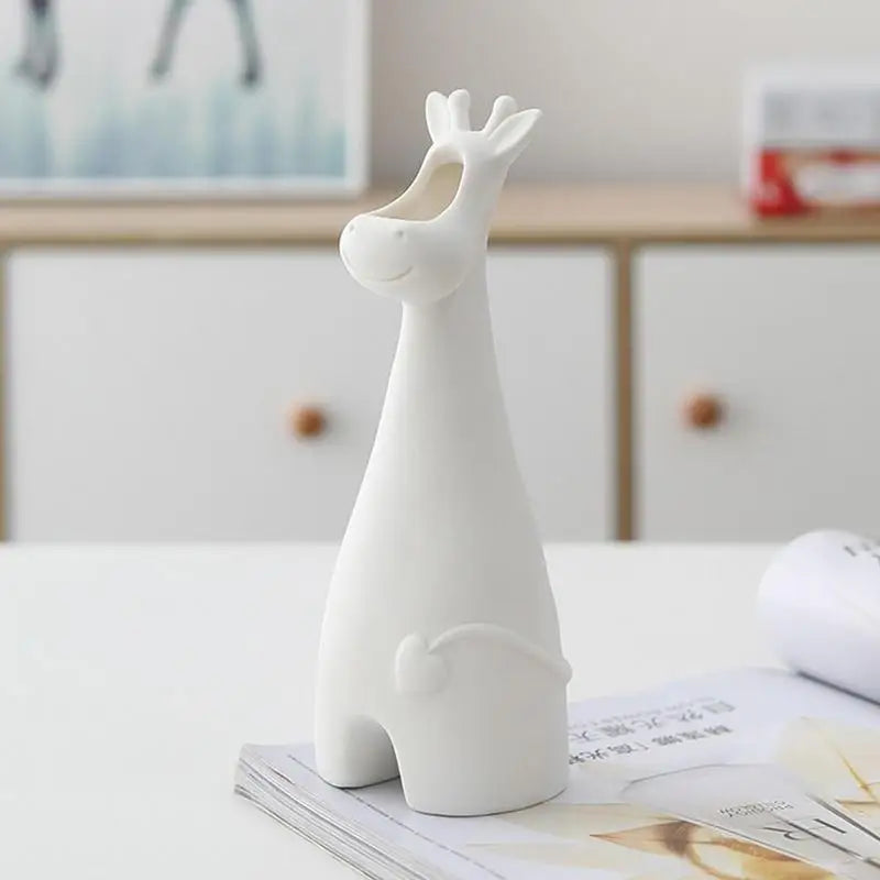 Modern White Ceramic Vases Cat Bunny Giraffe