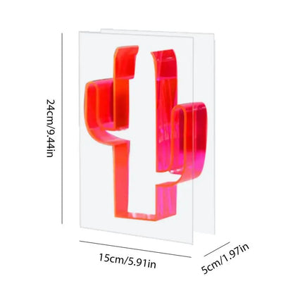 INS Style Acrylic Cactus Shaped Vase Art Flower