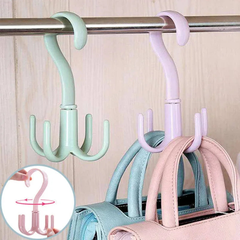 Rotating Four-claw Hooks for Home Wardrobe Accessories