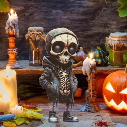 Cool Skeleton Figurines Halloween  Doll Resin Ornament