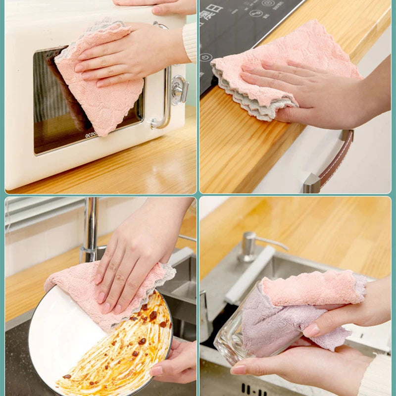 5/10PC Kitchen Accessories Super Absorbent Microfiber Dish Cloth