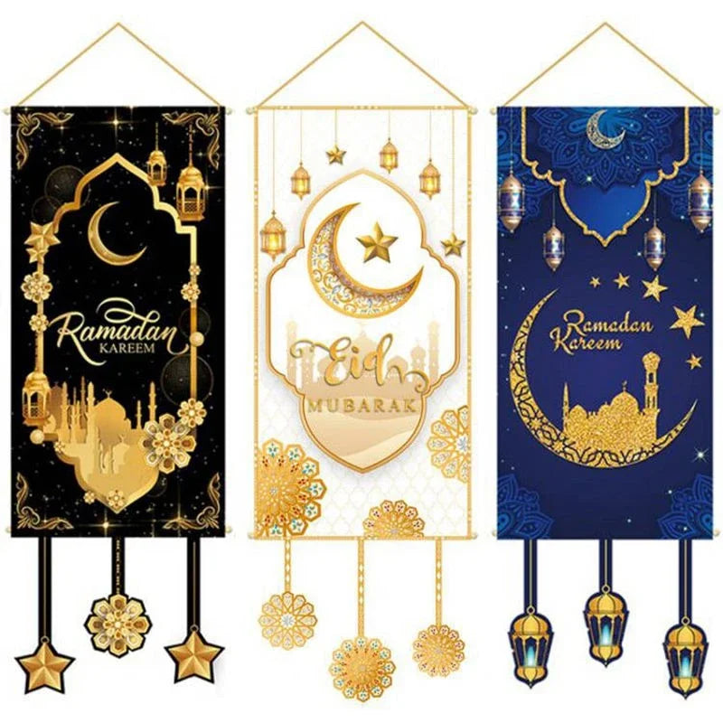 Eid Mubarak Decoration Hanging Flag Home Door