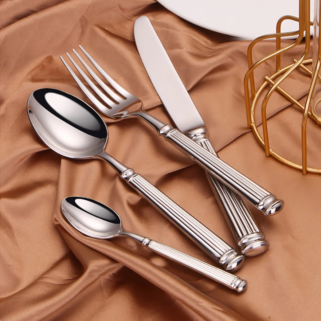 6Pcs Sliver Cutlery Stainless Steel Western Tablewar Kitchen Utensils