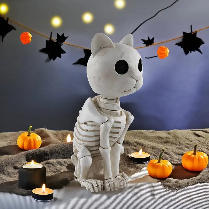 Halloween Skeleton Decorations Resin Cat Decor