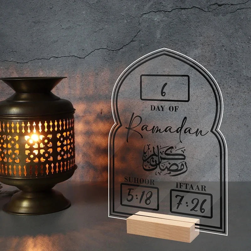 Wooden Eid Mubarak Ornament Ramadan Countdown Calendar