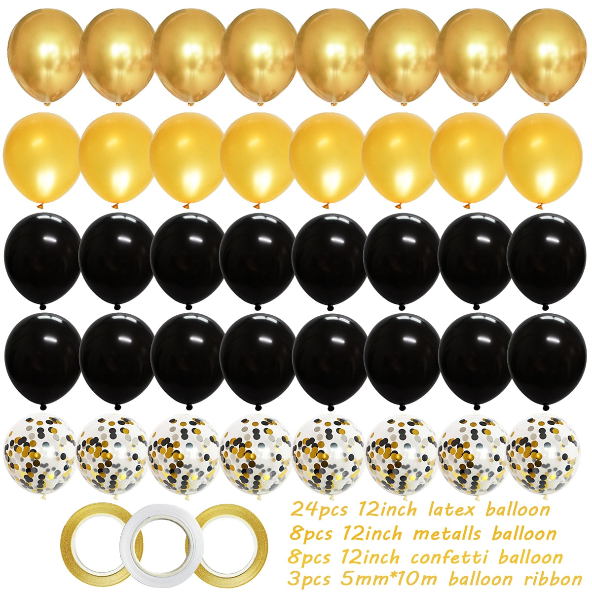 Number 50 Foil Balloon Happy Birthday Party Decorations 50 Years Old Man Woman 50th Gold Black Home Decor Anniversary Supplies