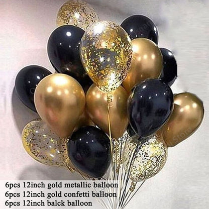 Number 50 Foil Balloon Happy Birthday Party Decorations 50 Years Old Man Woman 50th Gold Black Home Decor Anniversary Supplies