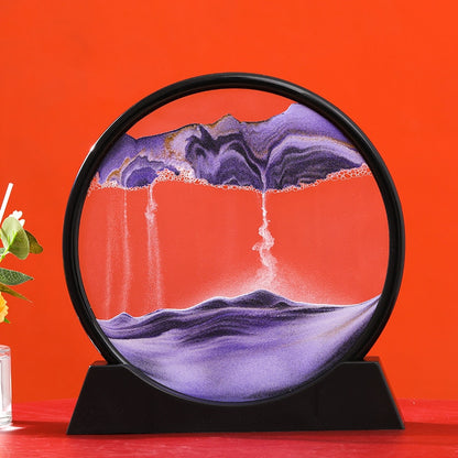 Moving Sand Art Picture, Round Glasses Deep Sea In Motion Display