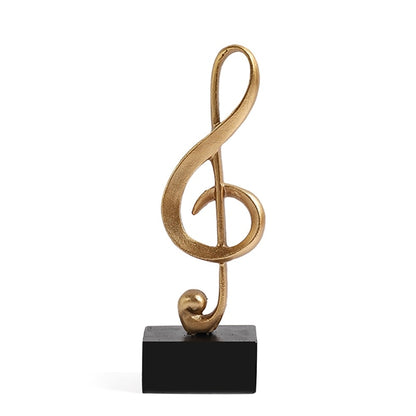 Home Decor Accessories Figurine Decorative Art Statuette Golden Musical Note Handicraft Living Room Wine Cabinet Desk Ornaments