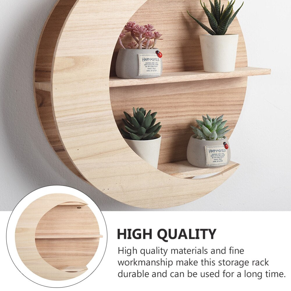 Enhance your space with our exquisite moon-shaped wooden wall mounted rack holder. A perfect blend of style and functionality for your home decor needs.