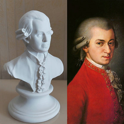 Home Decor Nordic Decoration Home Head Resin Statue Sculpture Pure White Character Statue Decoration Art Supplies Mozart