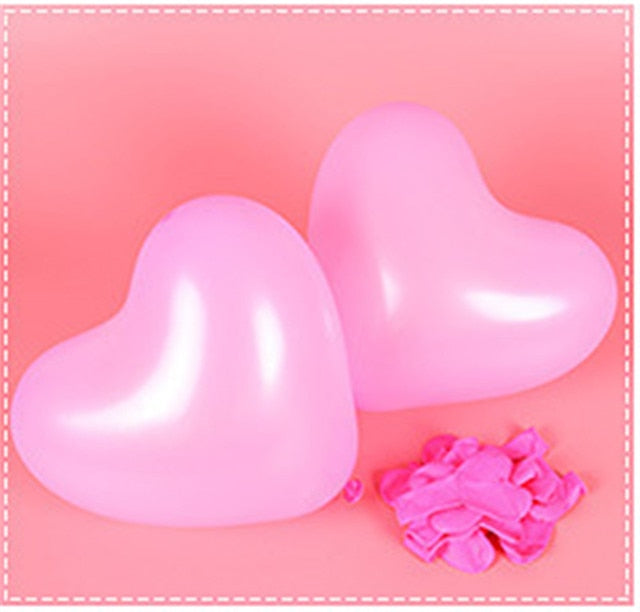 White Heart Latex Helium Balloons, Birthday wedding party decoration Supplies.