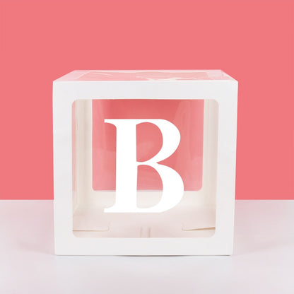 Transparent A-Z Letter Name Box Balloons Gender Reveal Party Decor 1st Year Birthday Party Wedding Decor Baby Shower Home Decor