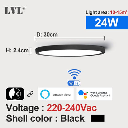 LED Smart Panel Light WiFi App Voice Control Work With Google Home Alexa Echo Ultrathin Surface Mounting LED Panel