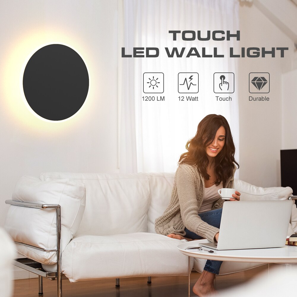 Living Room Led Indoor Wall Lights Wall Lights For Home Decoration Entrance Porch Bedroom Wall Lamp 12W With Touchable ON/OFF