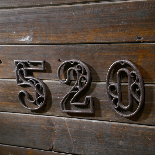 Industrial Cast Iron House Number American Style Door Numbers Address Customized Number For Home Restaurant Wall Living Room