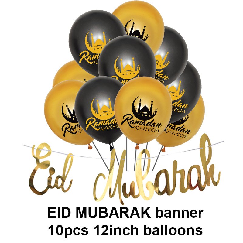 Islam Al Adha Eid Mubarak Banner Bunting Balloons 2022  Kareem Ramadan Decoration For Home Islam Muslim Event Party Supplies