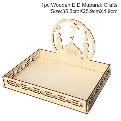 Fengrise Wooden EID Mubarak Decor 2022 Happy Ramadan Decor for Home Islamic Muslim Party Supplies Ramadan Kareem Eid Al Adha