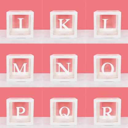 Transparent A-Z Letter Name Box Balloons Gender Reveal Party Decor 1st Year Birthday Party Wedding Decor Baby Shower Home Decor